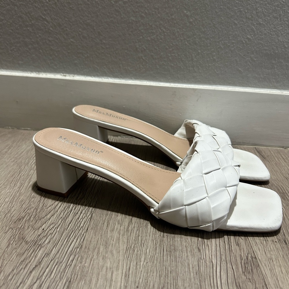 White Sandal Kitten Heels